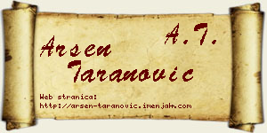 Arsen Taranović vizit kartica